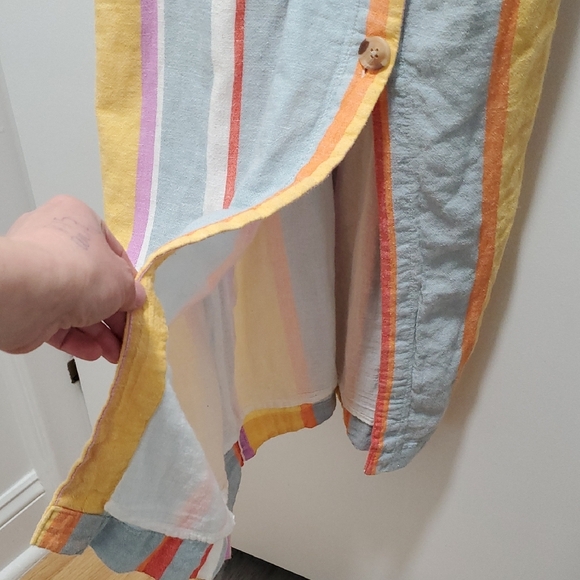 Striped Yellow and Blue Midi Dress - Picture 6 of 16